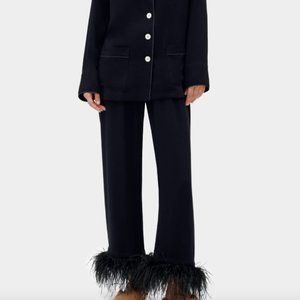 COPY - Great condition Party Pajama Set with Feathers in Black Size Small